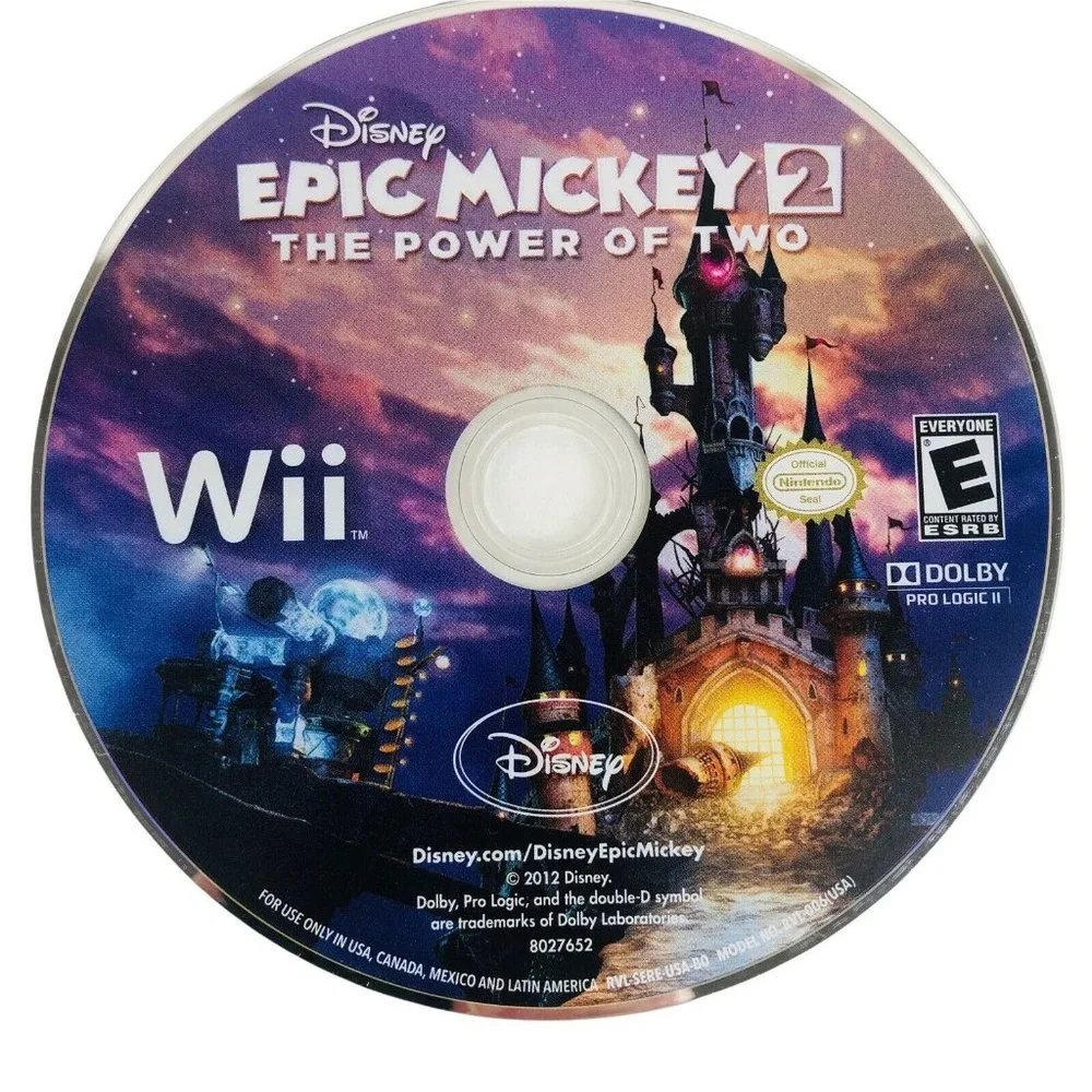 Disney Epic Mickey 2 The Power Of 2 Nintendo WII Complete Manual Manual Disc